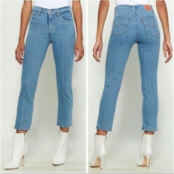 LEVI’S 724 high rise straight striped denim cropped jeans‎ - Picture 2 of 9